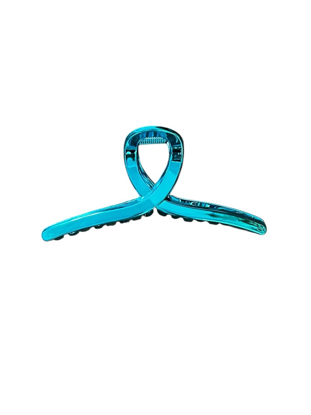 Bright Blue Turquoise Metallic Shiny Reflective Large 5" Lobster Claw Hair Clip